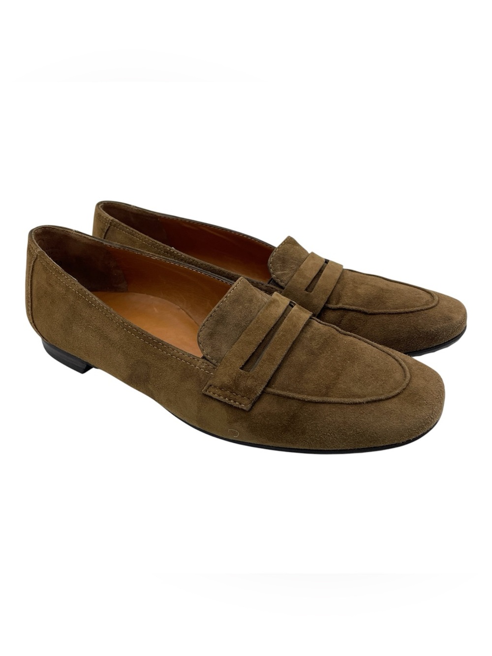Paul Green Penny Loafers Suede Leather Brown Slip-on Women's US Size 7.5
